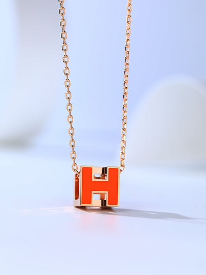 [Vintora]H CAGE PINK GOLD NECKLACE