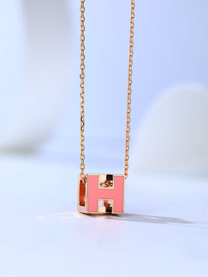 [Vintora]H CAGE PINK GOLD NECKLACE