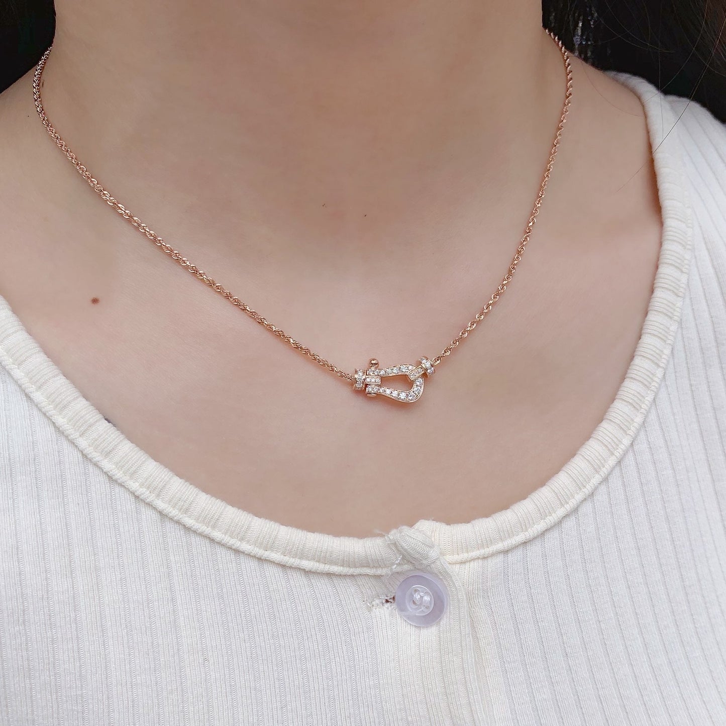 [Vintora]FORCE 10 PINK GOLD DIAMOND NECKLACE