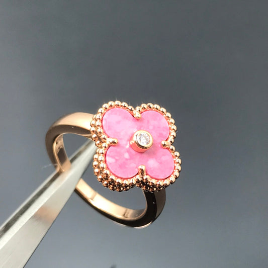 [Vintora]CLOVER RHODONITE Vintora GOLD RING