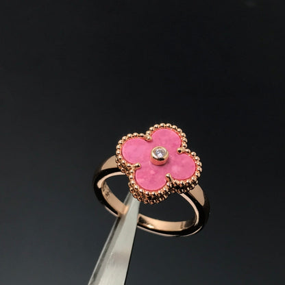 [Vintora]CLOVER RHODONITE Vintora GOLD RING