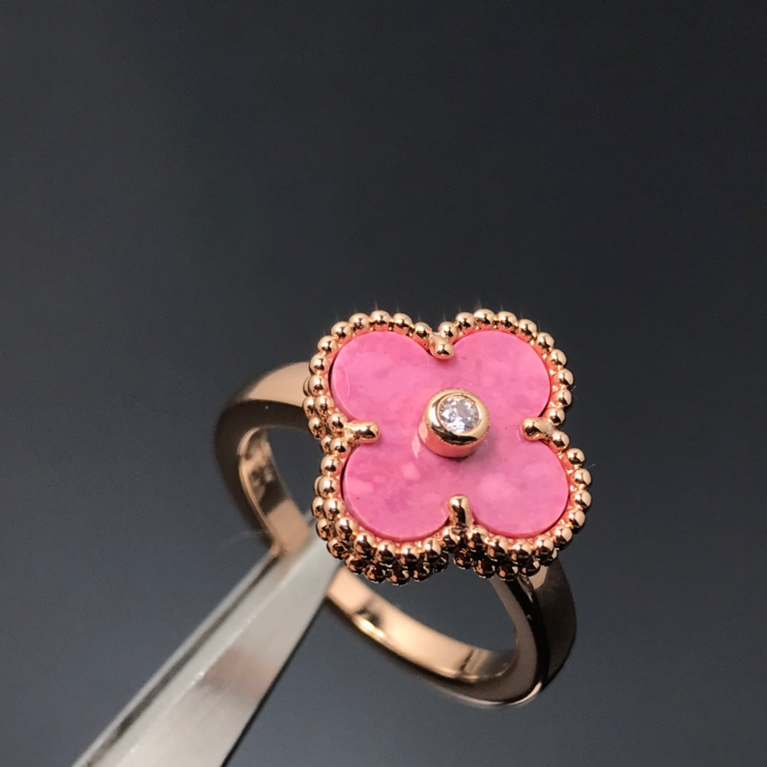 [Vintora]CLOVER RHODONITE Vintora GOLD RING