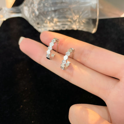 [Vintora]BEE LOVE DIAMOND HOOP EARRINGS