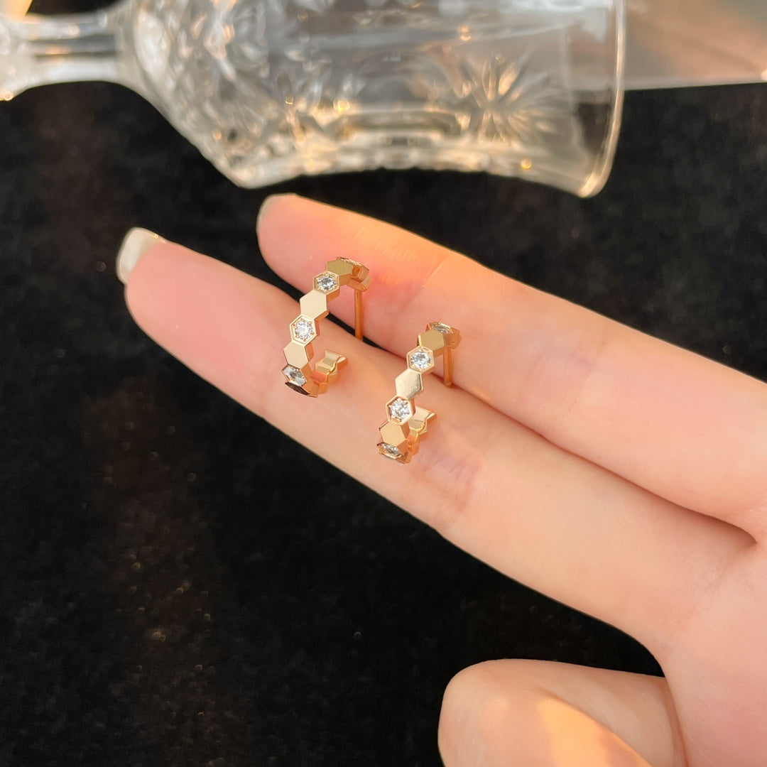 [Vintora]BEE LOVE DIAMOND HOOP EARRINGS