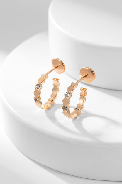 [Vintora]BEE LOVE DIAMOND HOOP EARRINGS