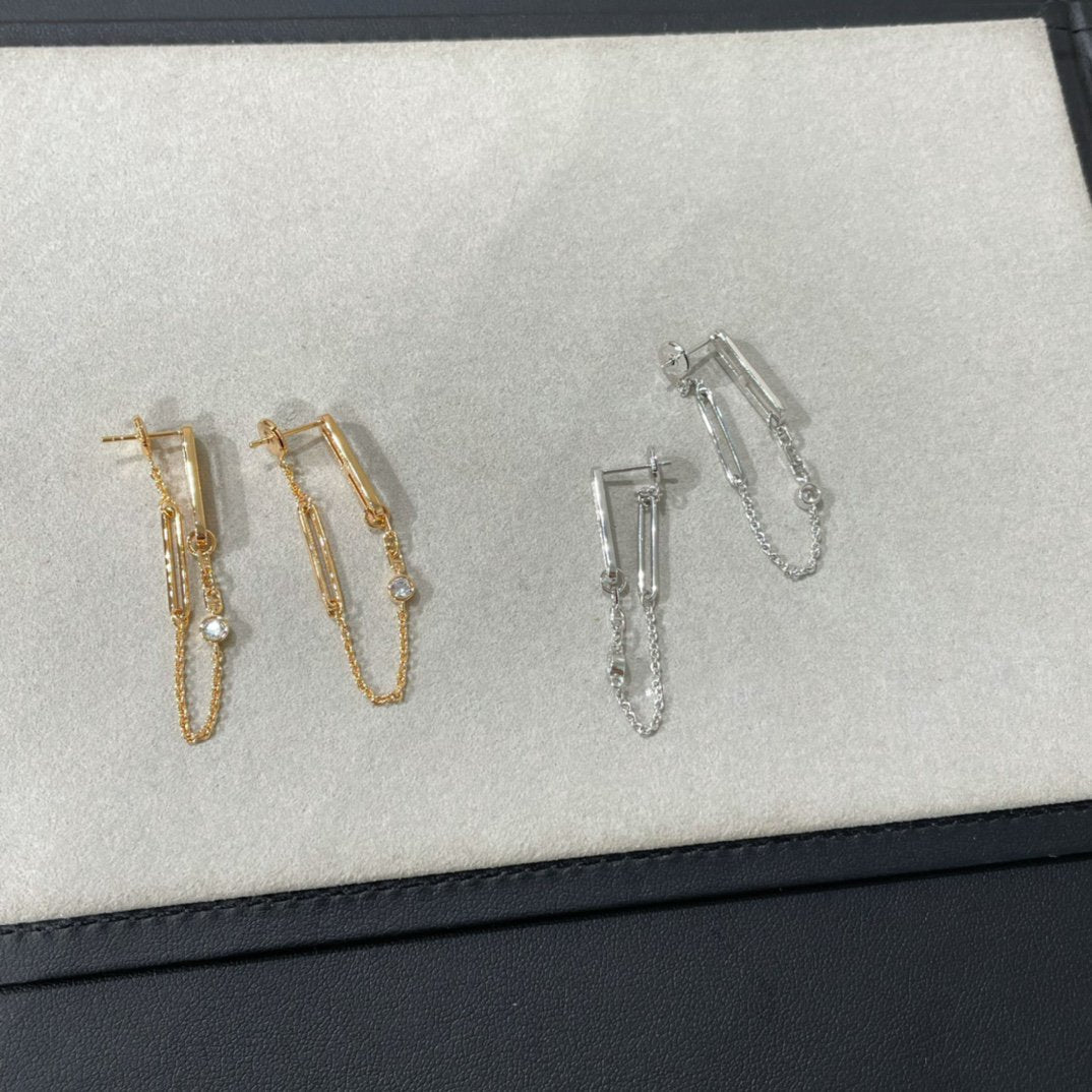 [Vintora]CHAINE CHAOS DIAMOND DROP EARRINGS