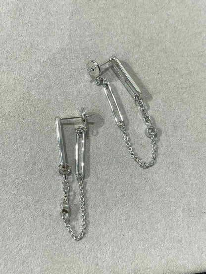 [Vintora]CHAINE CHAOS DIAMOND DROP EARRINGS