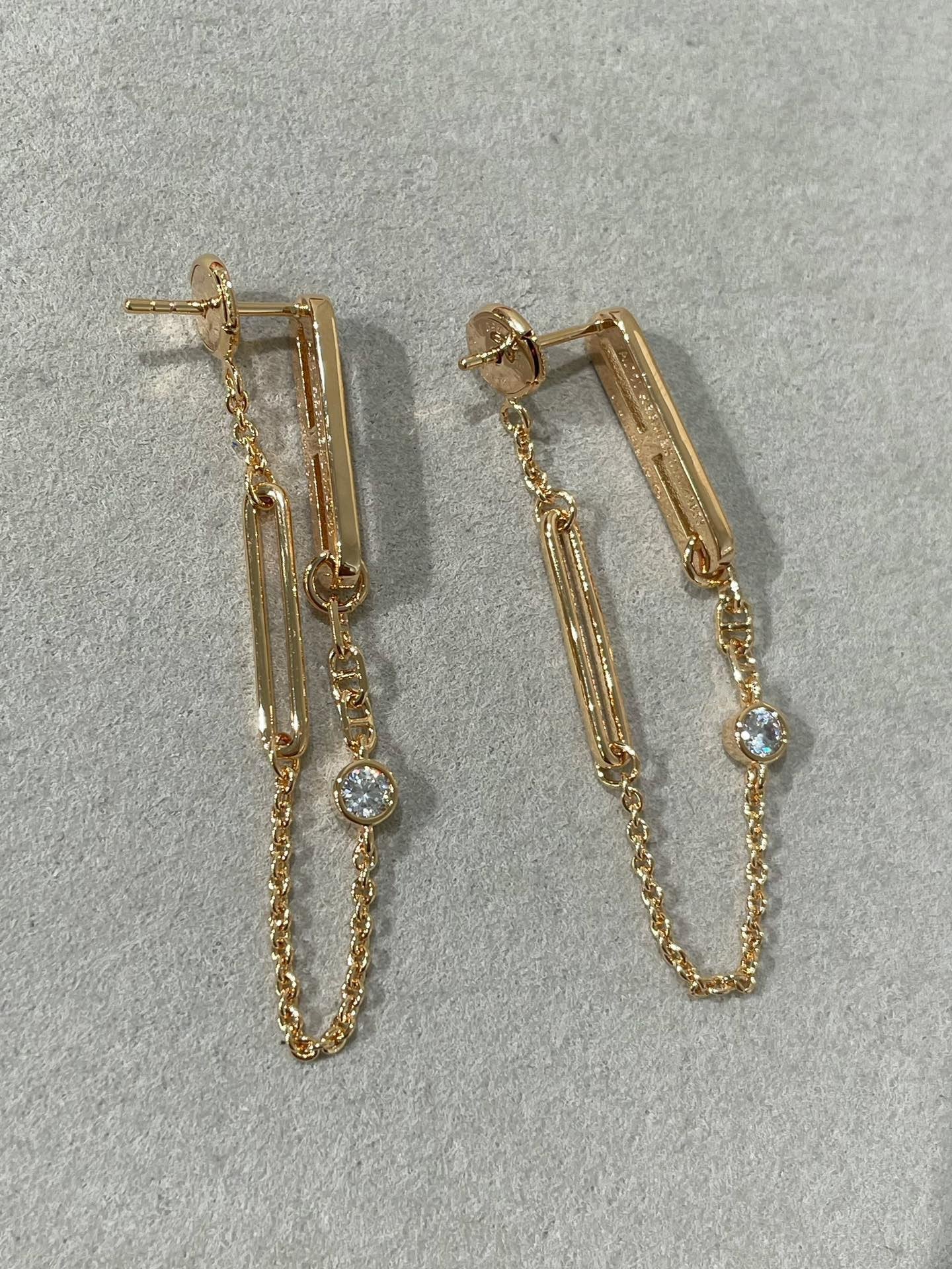 [Vintora]CHAINE CHAOS DIAMOND DROP EARRINGS