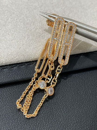 [Vintora]CHAINE CHAOS DIAMOND DROP EARRINGS