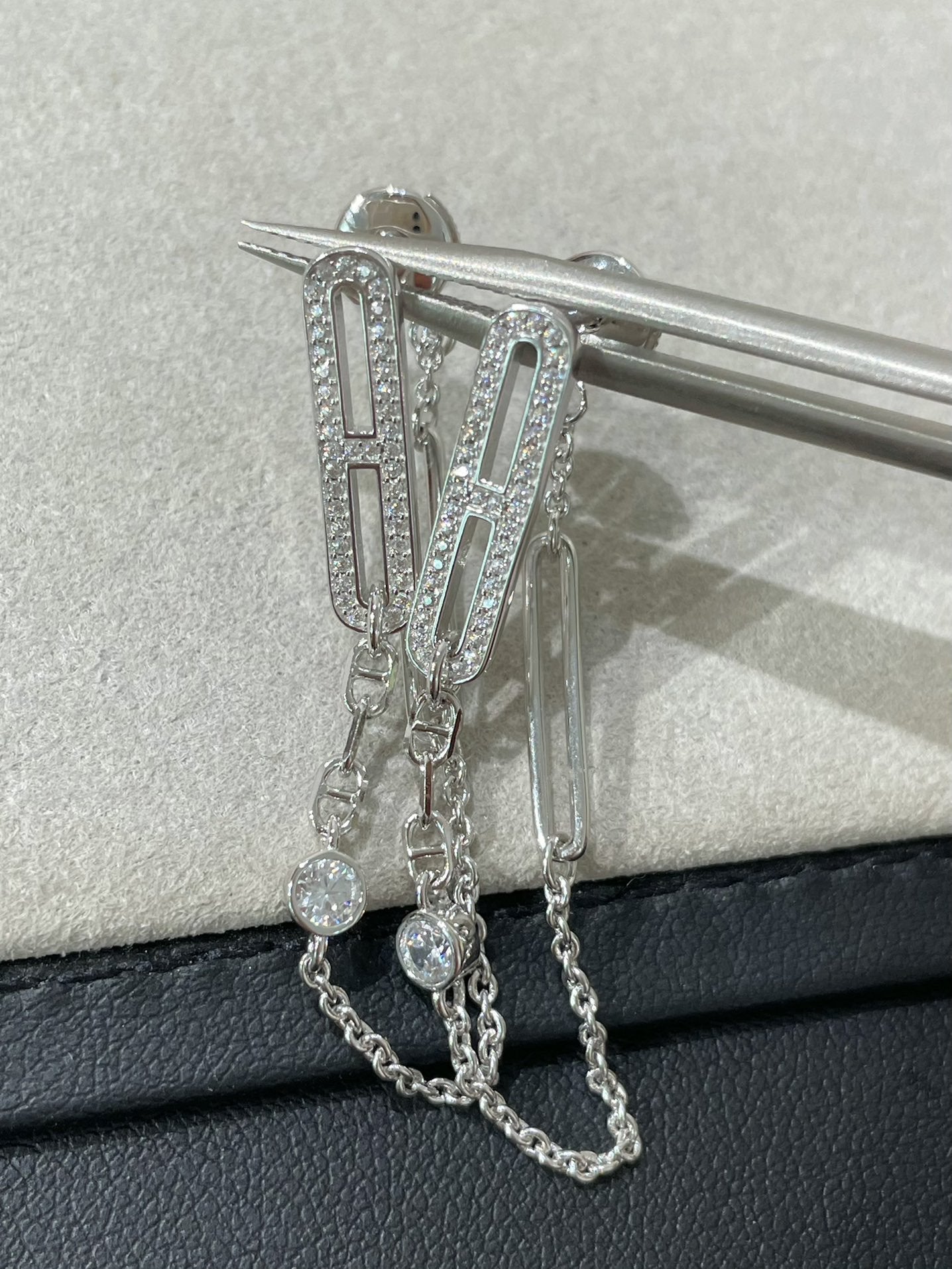 [Vintora]CHAINE CHAOS DIAMOND DROP EARRINGS