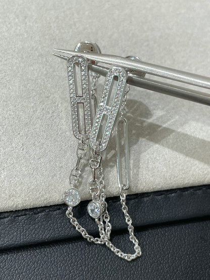 [Vintora]CHAINE CHAOS DIAMOND DROP EARRINGS