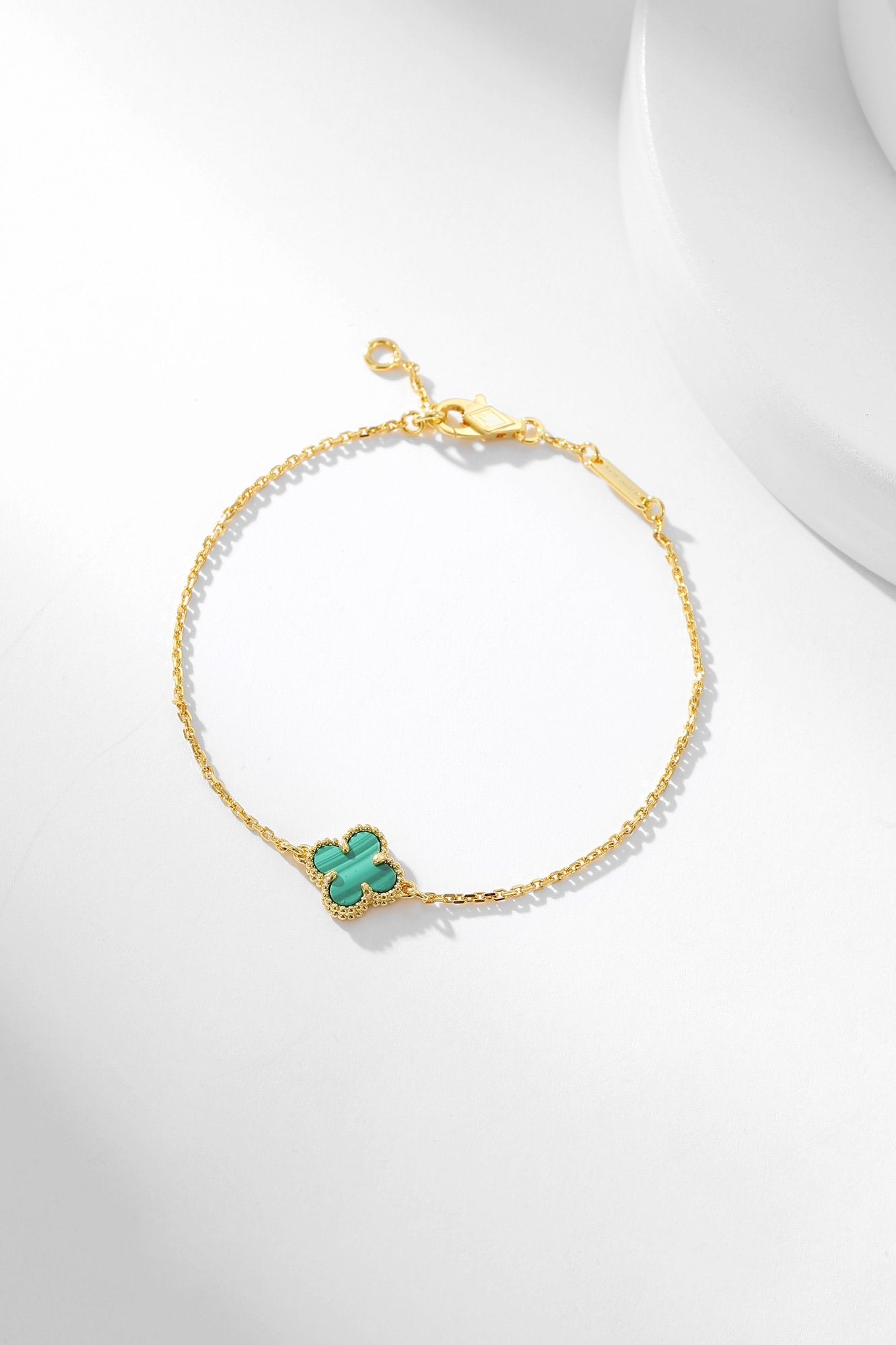 [Vintora]CLOVER BRACELET MALACHITE 1 MOTIF