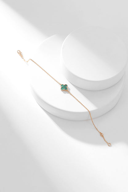 [Vintora]CLOVER BRACELET MALACHITE 1 MOTIF