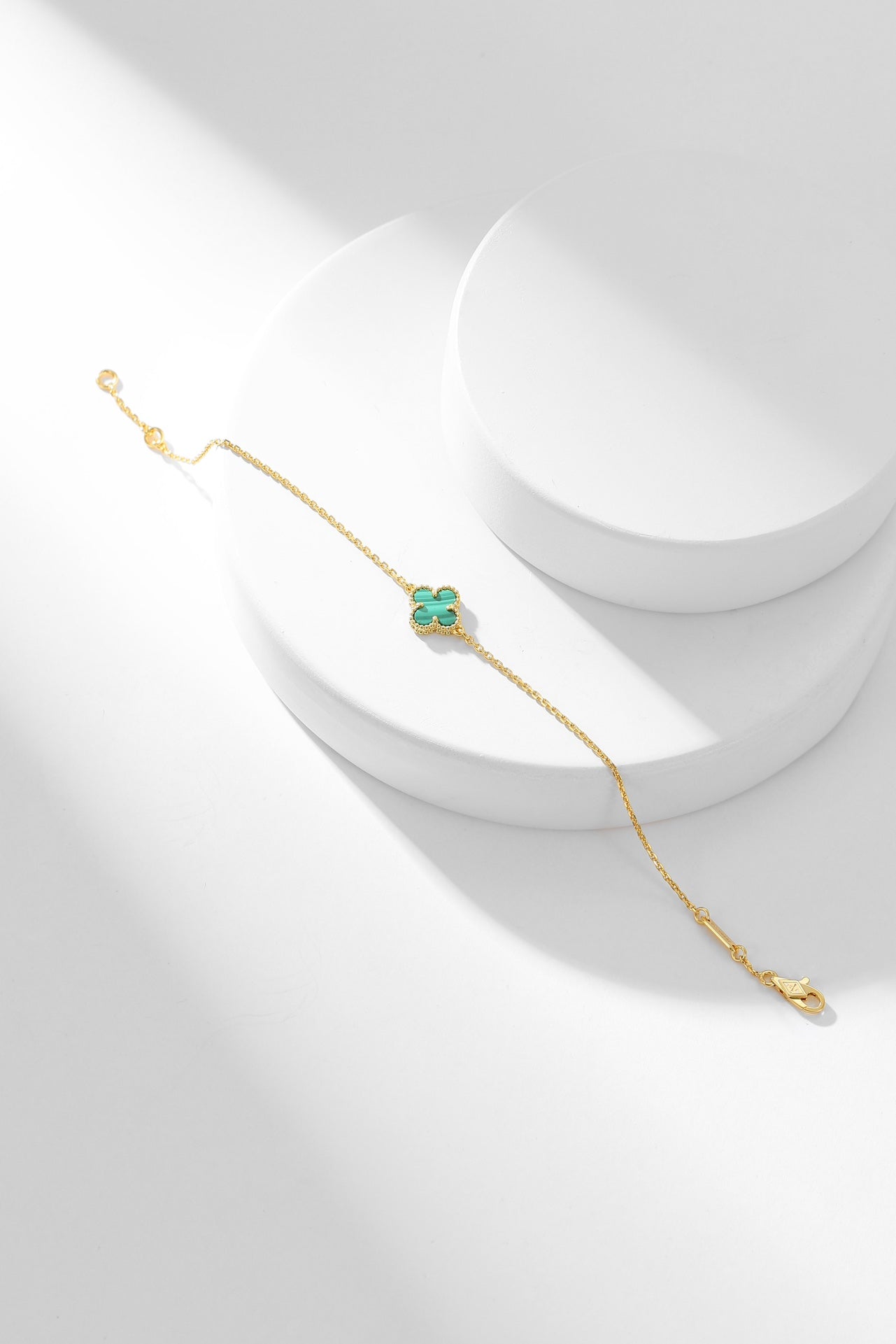 [Vintora]CLOVER BRACELET MALACHITE 1 MOTIF