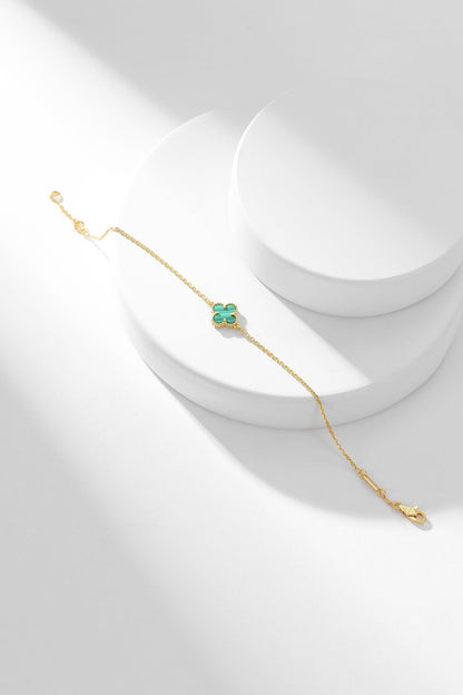 [Vintora]CLOVER BRACELET MALACHITE 1 MOTIF