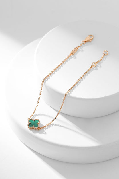 [Vintora]CLOVER BRACELET MALACHITE 1 MOTIF