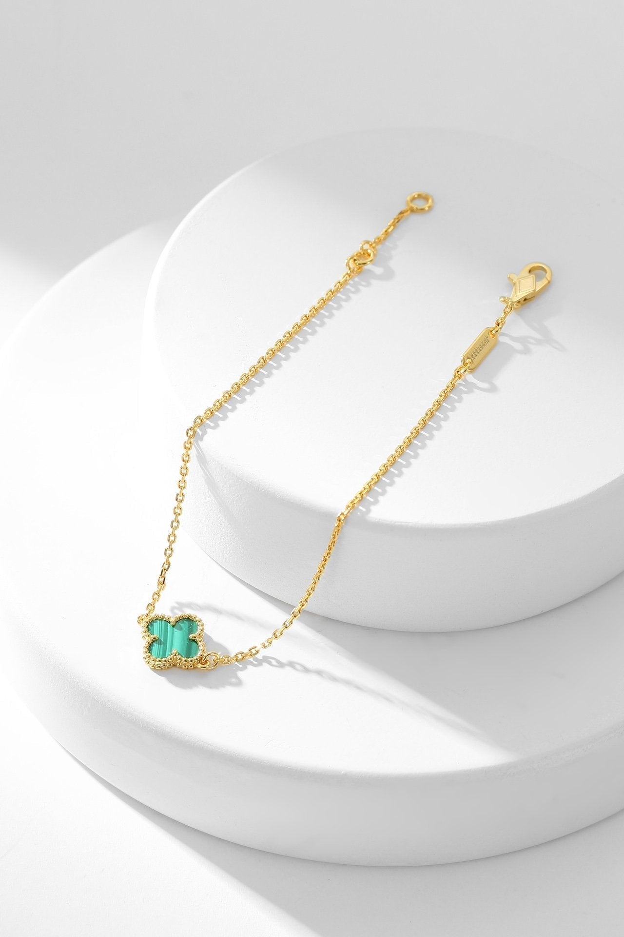 [Vintora]CLOVER BRACELET MALACHITE 1 MOTIF