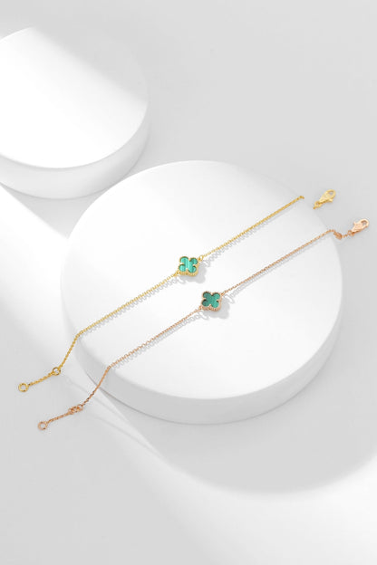 [Vintora]CLOVER BRACELET MALACHITE 1 MOTIF