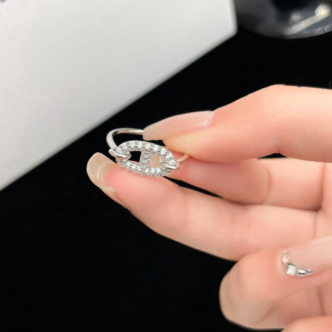 [Vintora]RONDE SMALL SILVER DIAMOND RING