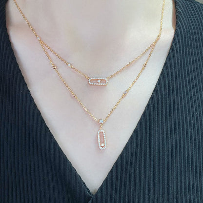[Vintora]MOVE 2 ROW DIAMOND NECKLACE