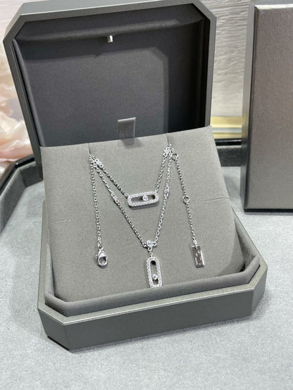 [Vintora]MOVE 2 ROW DIAMOND NECKLACE