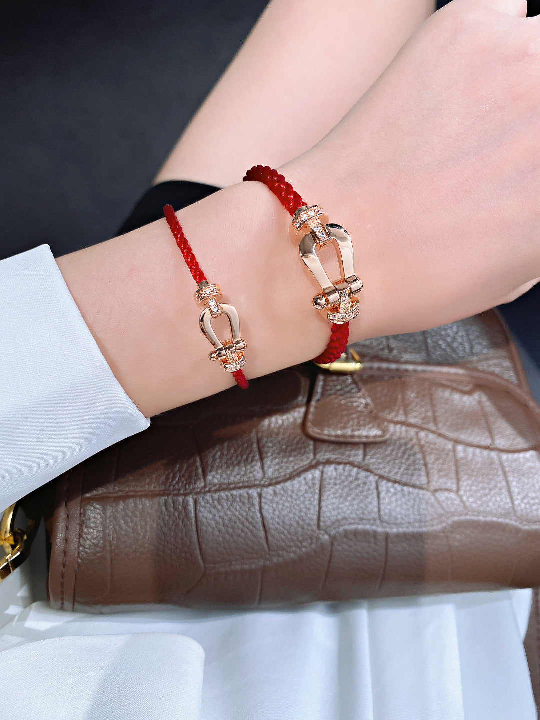 [Vintora]FORCE 10 HALF DIAMOND PINK GOLD RED CORDERI LARGE AND MEDIUM MODEL