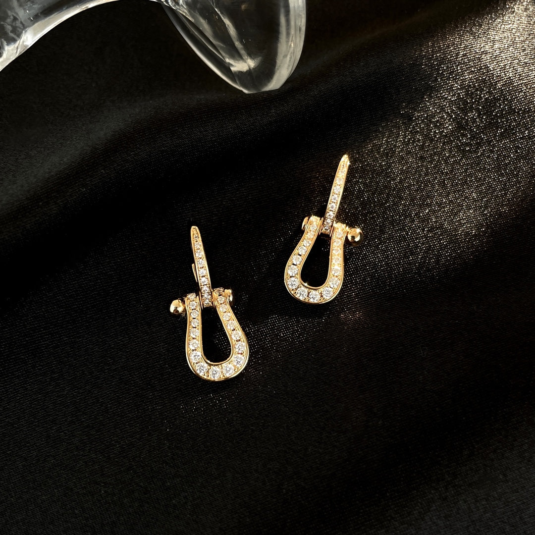 [Vintora]FORCE 10 FULL DIAMOND DROP EARRINGS MEDIUM MODEL