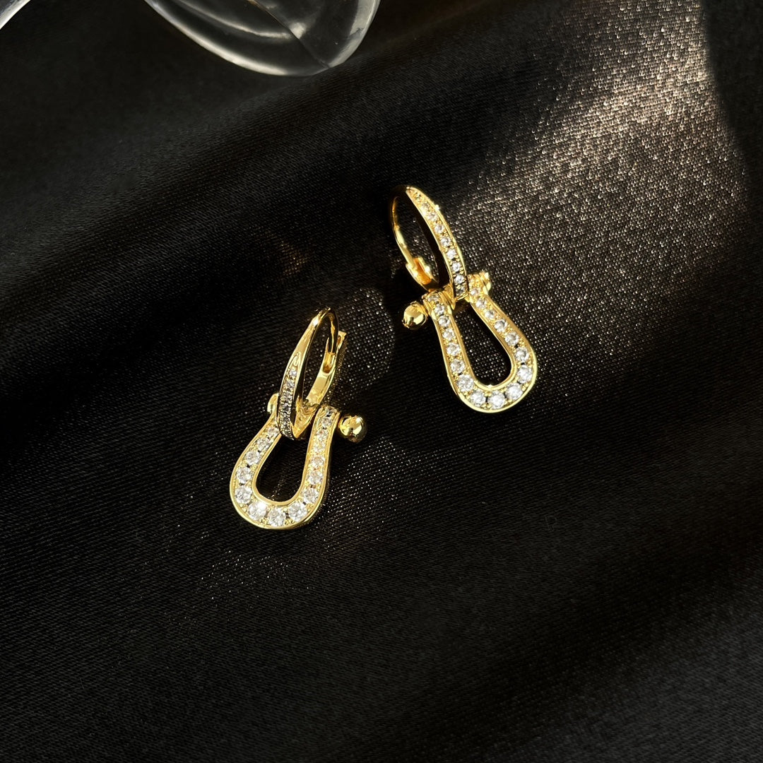 [Vintora]FORCE 10 FULL DIAMOND DROP EARRINGS MEDIUM MODEL