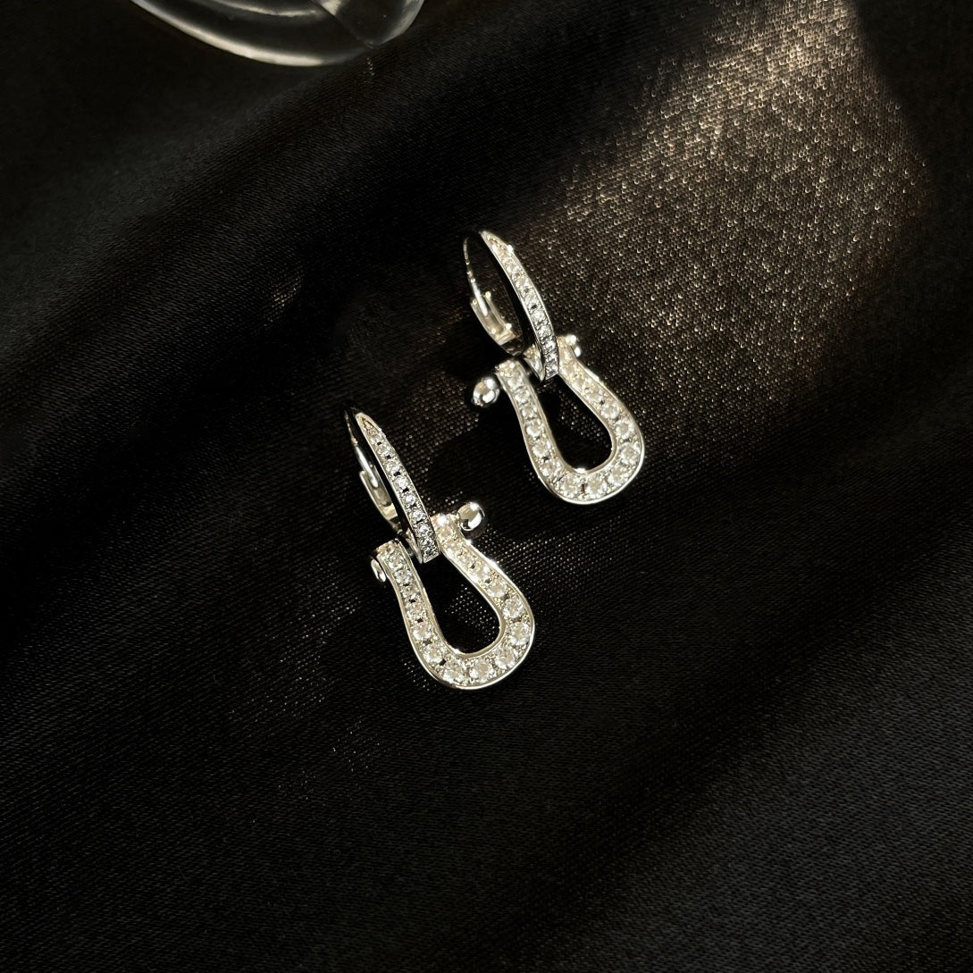 [Vintora]FORCE 10 FULL DIAMOND DROP EARRINGS MEDIUM MODEL