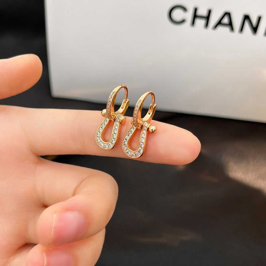 [Vintora]FORCE 10 FULL DIAMOND DROP EARRINGS MEDIUM MODEL