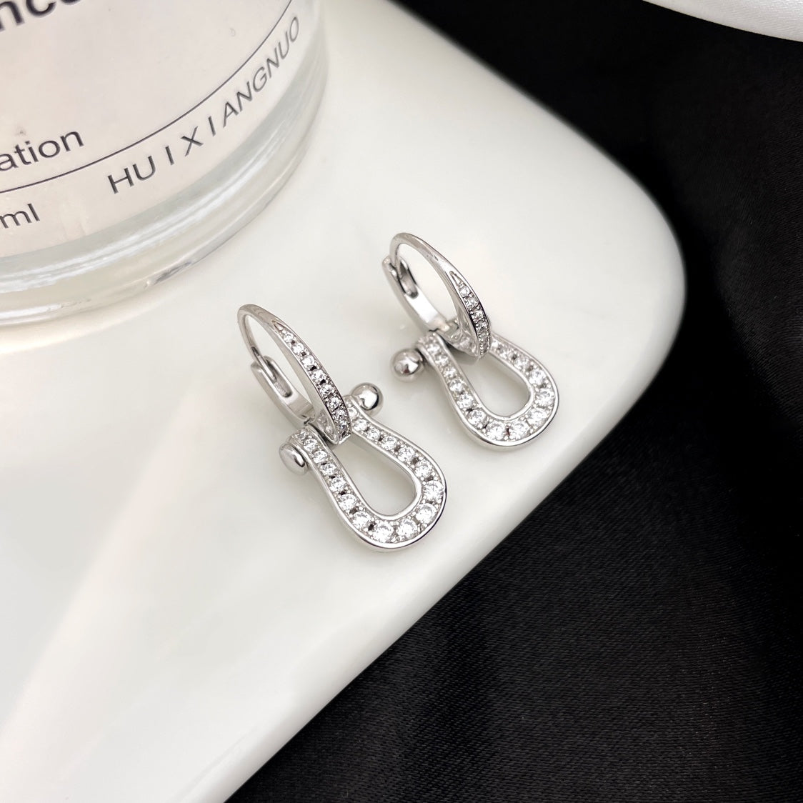[Vintora]FORCE 10 FULL DIAMOND DROP EARRINGS MEDIUM MODEL