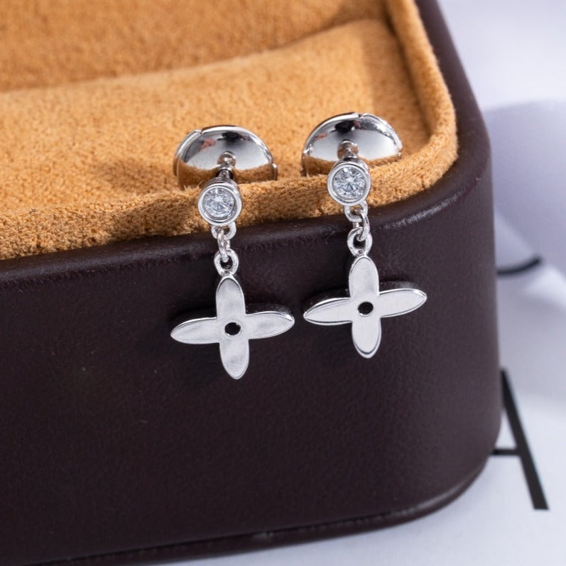 [Vintora]VIDYLLE SILVER DIAMOND MINI DROP EARRINGS