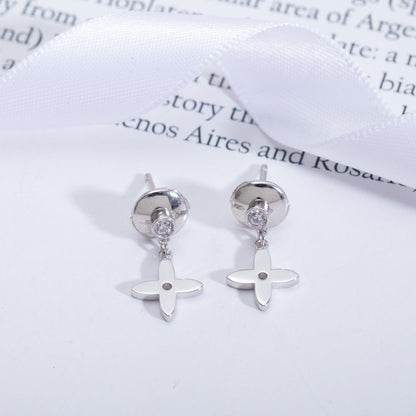 [Vintora]VIDYLLE SILVER DIAMOND MINI DROP EARRINGS