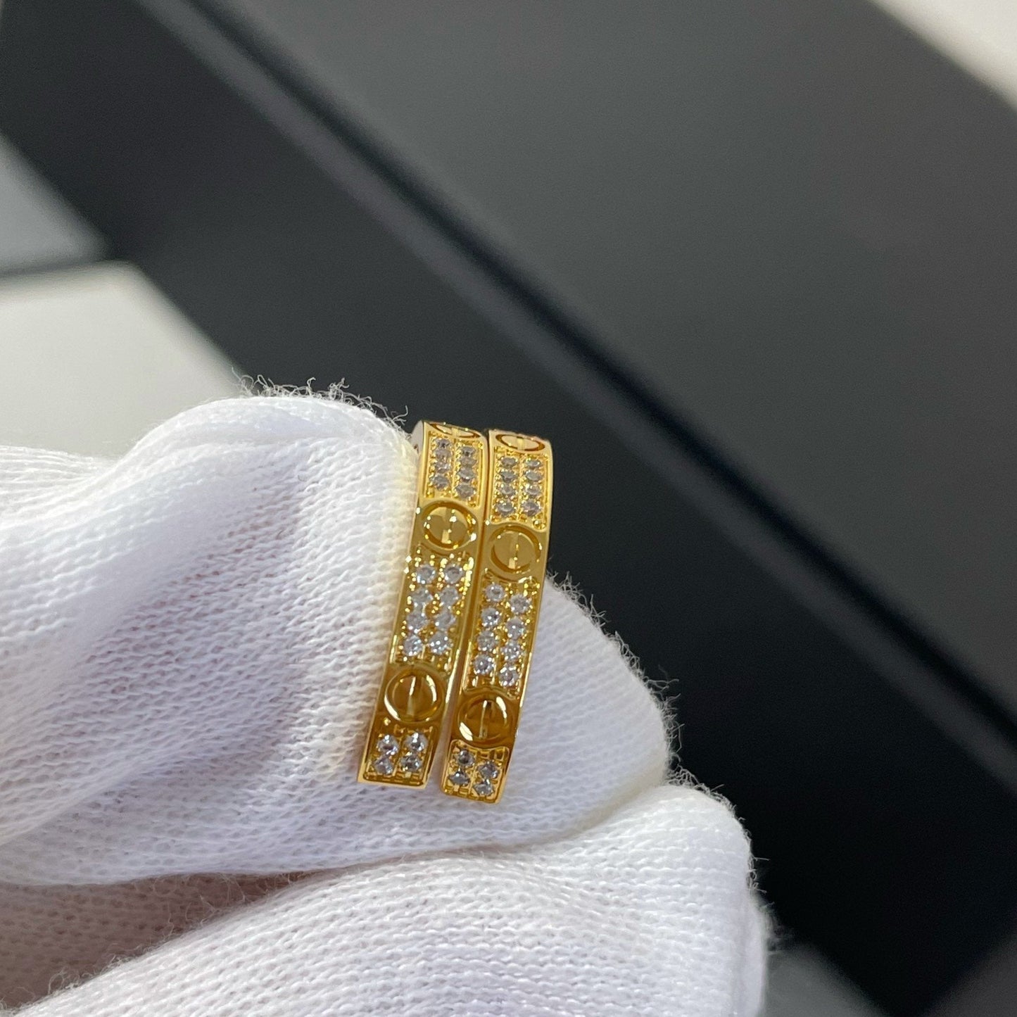 [Vintora]LOVE DIAMOND GOLD HOOP EARRINGS