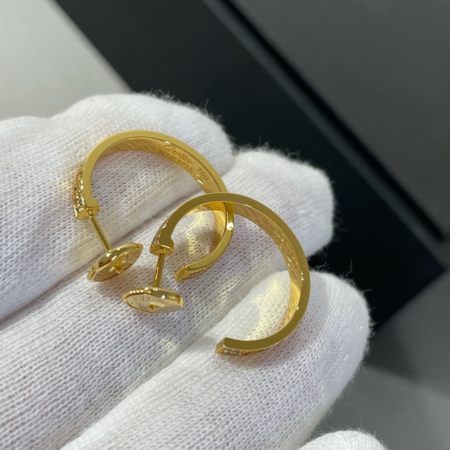 [Vintora]LOVE DIAMOND GOLD HOOP EARRINGS