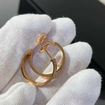 [Vintora]LOVE DIAMOND PINK GOLD HOOP EARRINGS