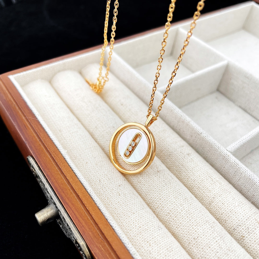 [Vintora]Demo MOVE MOP PINK GOLD NECKLACE