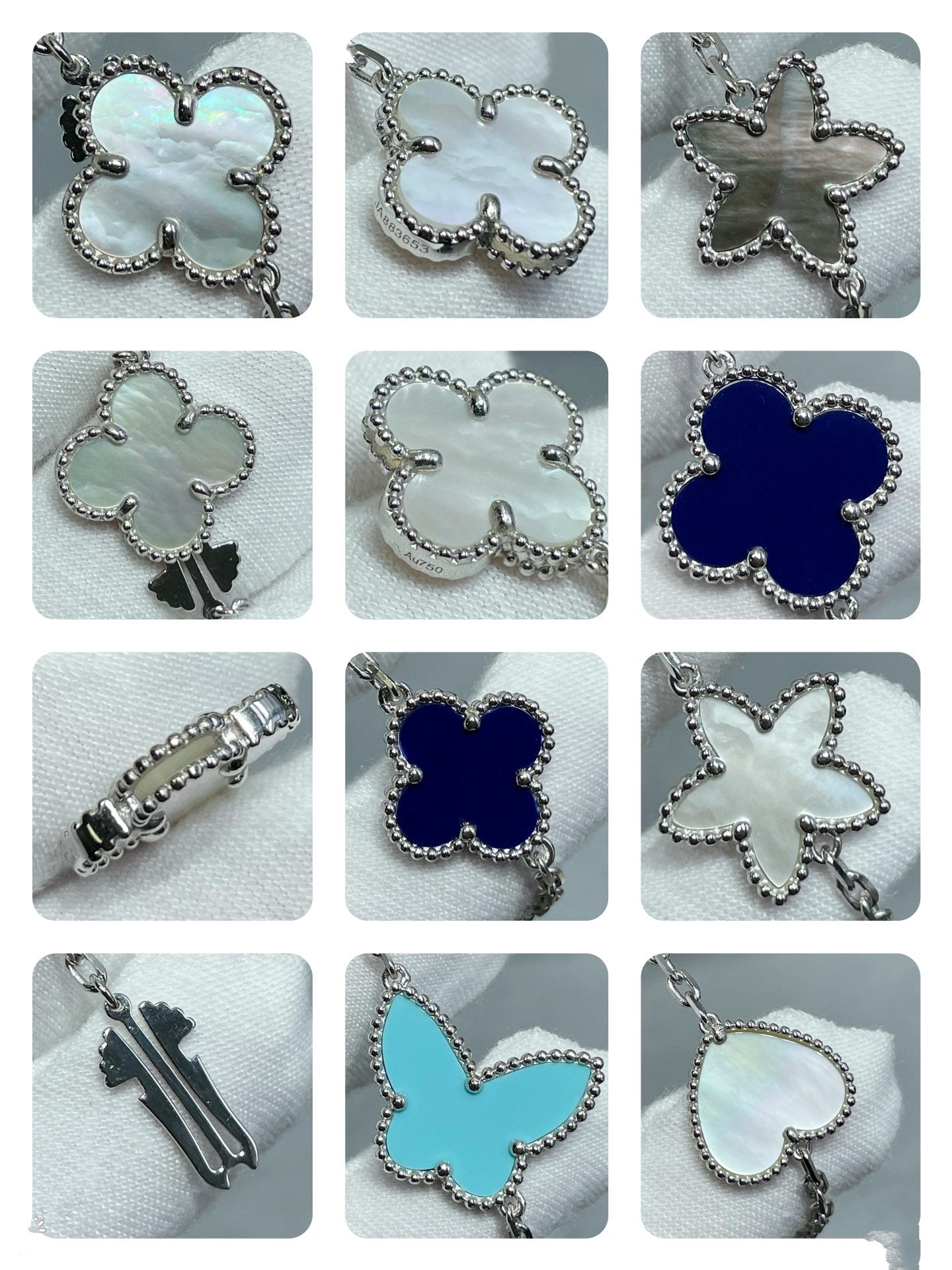 [Vintora]LUCKY CLOVER SILVER 11 MOTIF NECKLACE