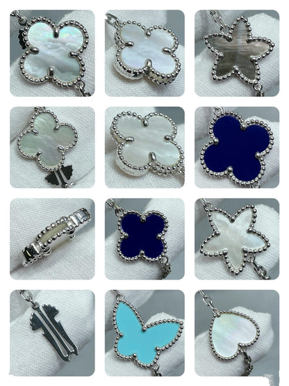 [Vintora]LUCKY CLOVER SILVER 11 MOTIF NECKLACE