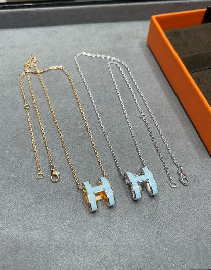 [Vintora]POP H SKY BLUE NECKLACE
