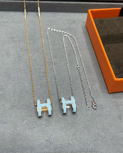 [Vintora]POP H SKY BLUE NECKLACE