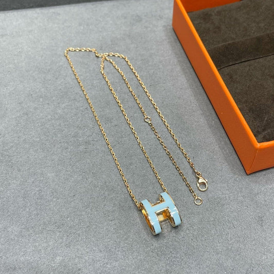 [Vintora]POP H SKY BLUE NECKLACE