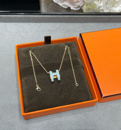 [Vintora]POP H SKY BLUE NECKLACE