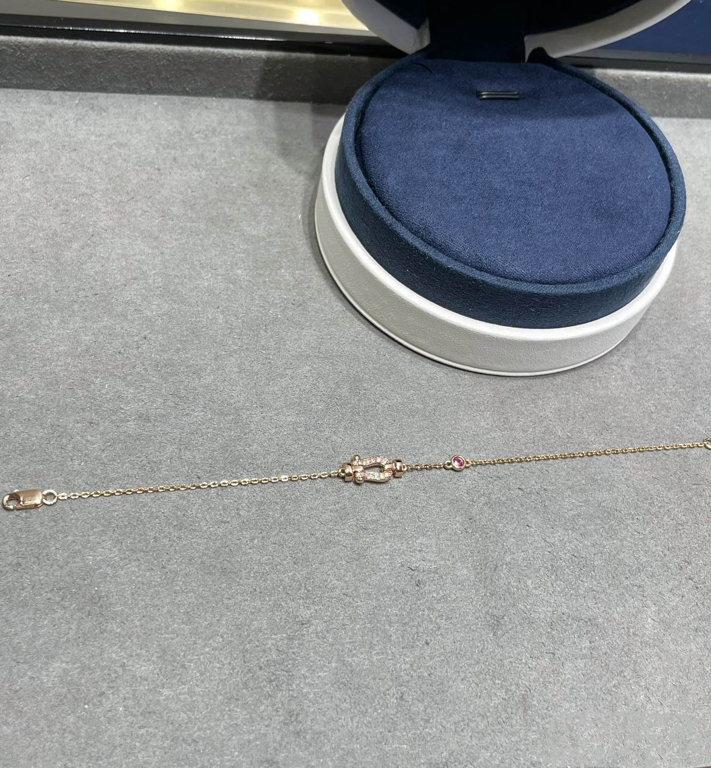 [Vintora]FORCE 10 DIAMOND CHAIN LINK PINK GOLD BRACELET