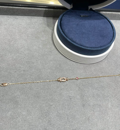 [Vintora]FORCE 10 DIAMOND CHAIN LINK PINK GOLD BRACELET