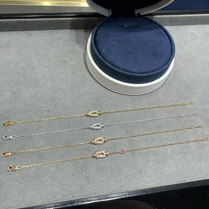 [Vintora]FORCE 10 DIAMOND CHAIN LINK PINK GOLD BRACELET