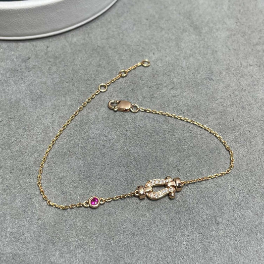[Vintora]FORCE 10 DIAMOND CHAIN LINK PINK GOLD BRACELET