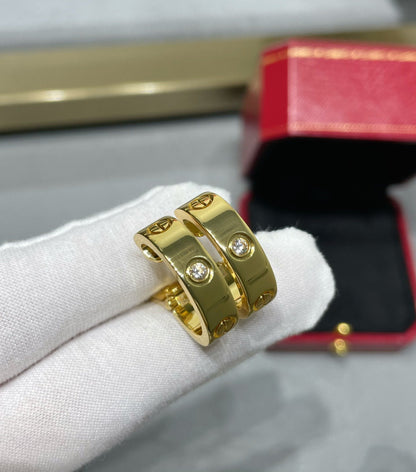 [Vintora]LOVE 5.5MM 1 DIAMOND EARRINGS