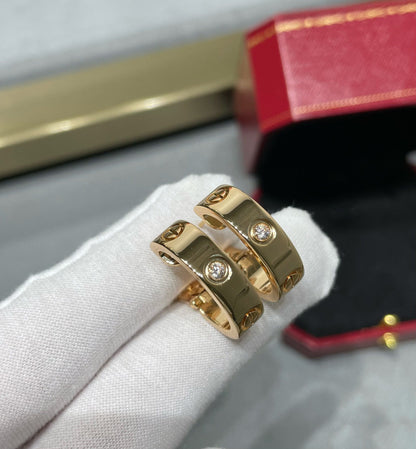[Vintora]LOVE 5.5MM 1 DIAMOND EARRINGS