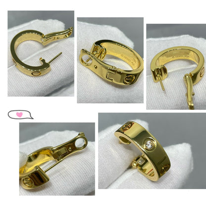 [Vintora]LOVE 5.5MM 1 DIAMOND EARRINGS